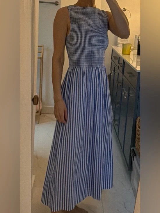 Hill House Cosima Nap Dress - Blueberry Stripe - Picture 4 of 5